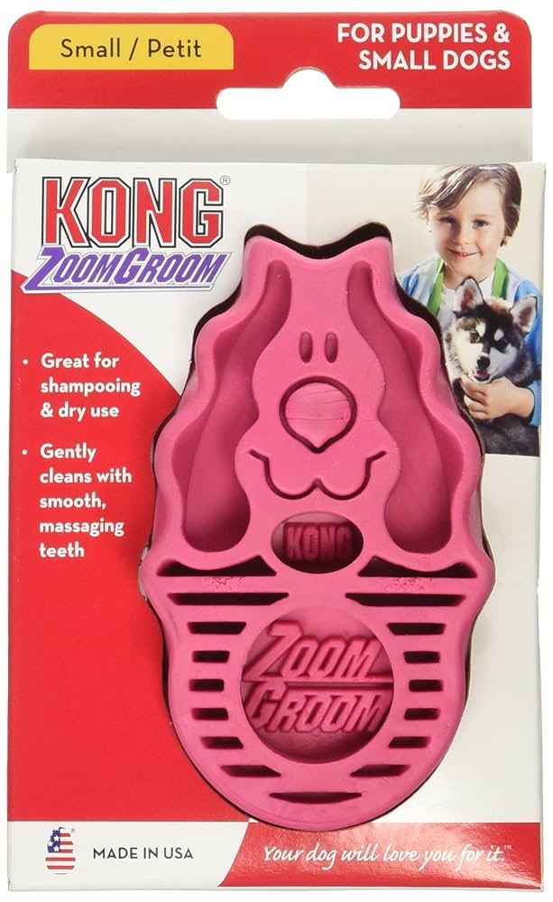 Amazon | Kong(コング) ラバーブラシ 犬用 S ピンク | Kong